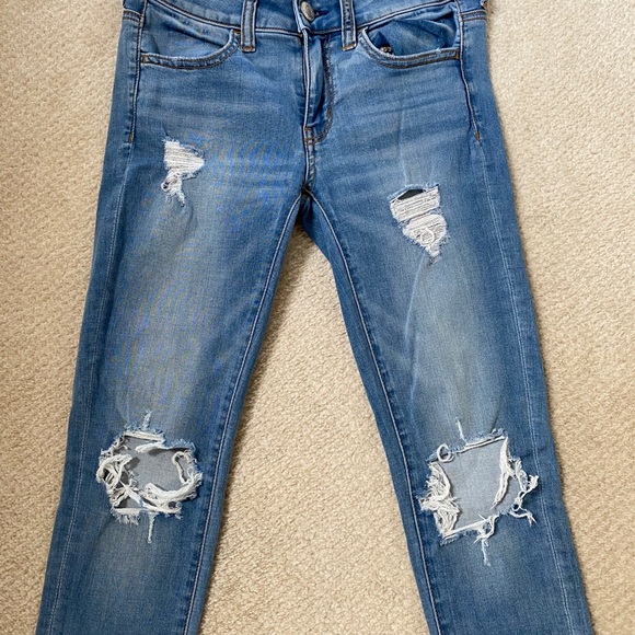 Blue distressed denim jeans - Picture 3 of 4